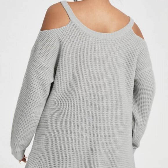 Free People Moonshine waffle knit pullover cold shoulder - Picture 5 of 5